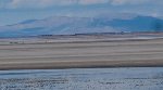 Westbound UP freight train crossing the Great Salt Lake Causeway / UP's Lucin Cutoff